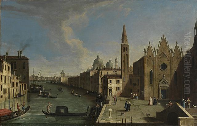 Blick auf den Canale Grande, von der Chiesa della Caritia bis zum Bacino di S.Marco Oil Painting by Canaletto