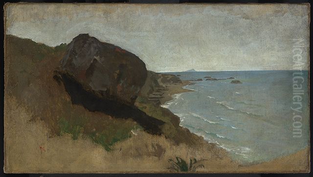 Kuste bei Porto d'Anzio Oil Painting by Anselm Friedrich Feuerbach