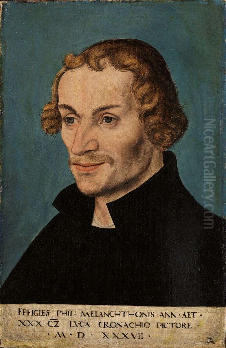 Bildnis des Reformators Philipp Melanchthon Oil Painting by Lucas Cranach the Elder