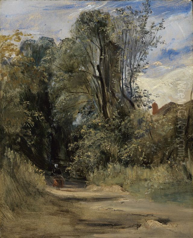 Ein Waldweg Oil Painting by Richard Parkes Bonington