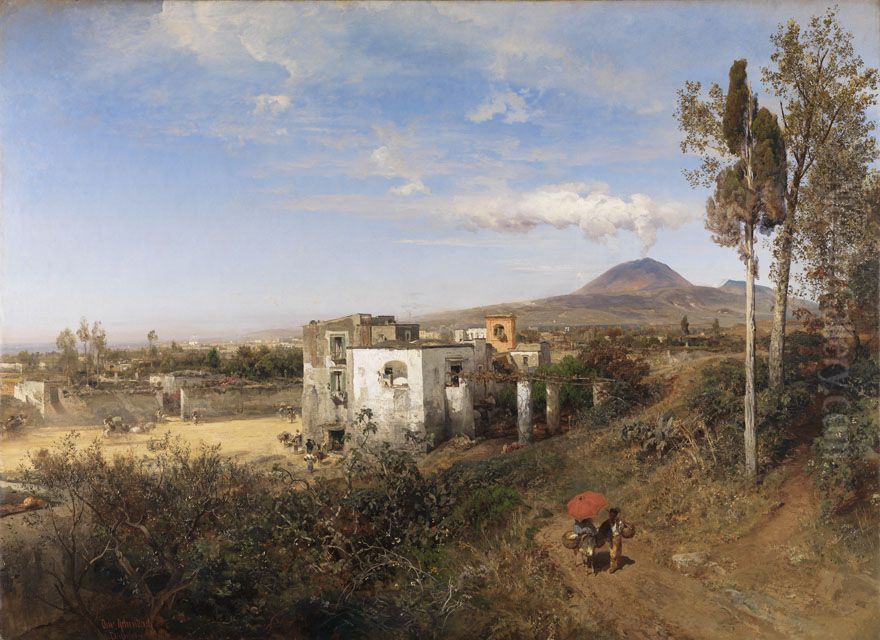 Landschaft bei Pompeji Oil Painting by Oswald Achenbach