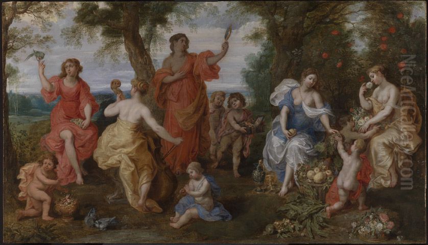 Allegory of the five senses Oil Painting by Hendrick van Balen the Elder
