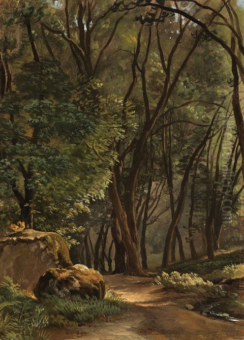 Im Park von Ariccia Oil Painting by Simon Denis