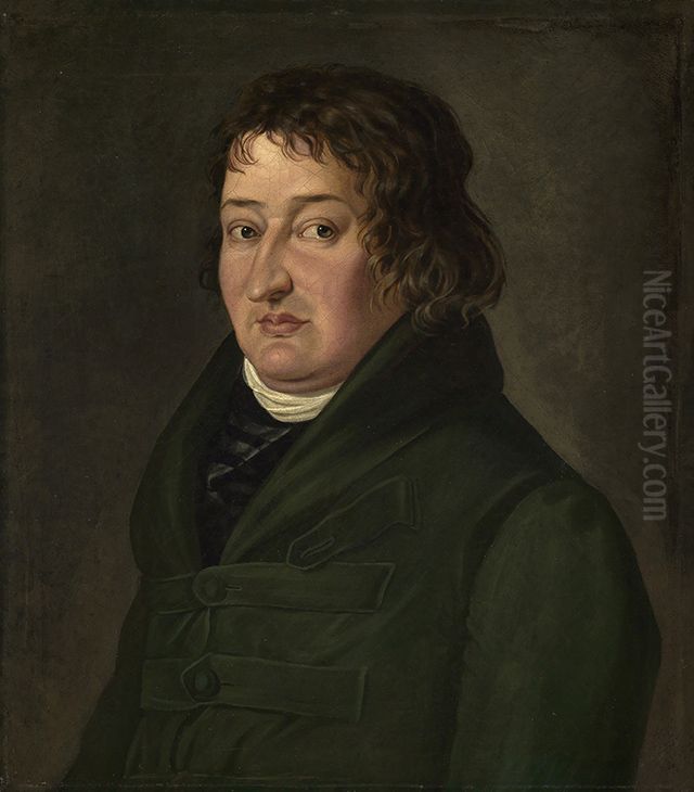 Bildnis des Architekten Friedrich Weinbrenner Oil Painting by Feodor Iwanowitsch Kalmuck