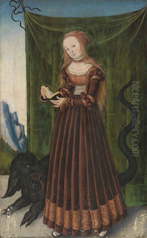 De heilige Margaretha Oil Painting by Lucas Cranach the Elder