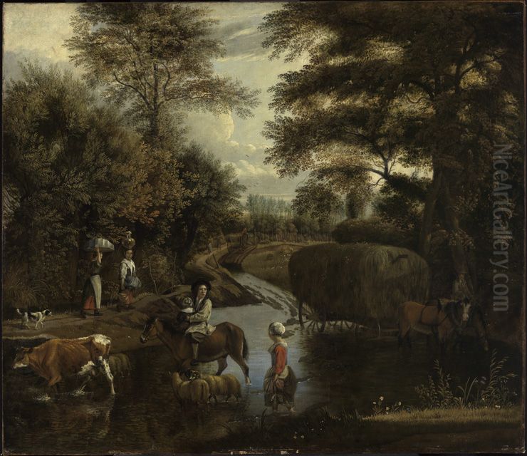 The ford Oil Painting by Johannes Siberechts