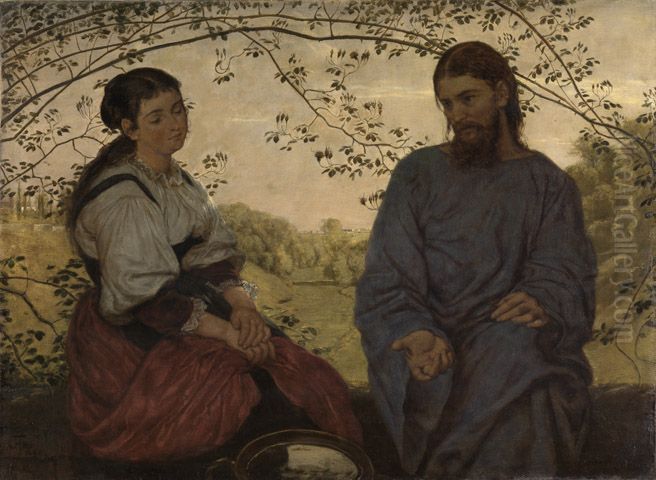 Christus und die Samariterin Oil Painting by Hans Thoma