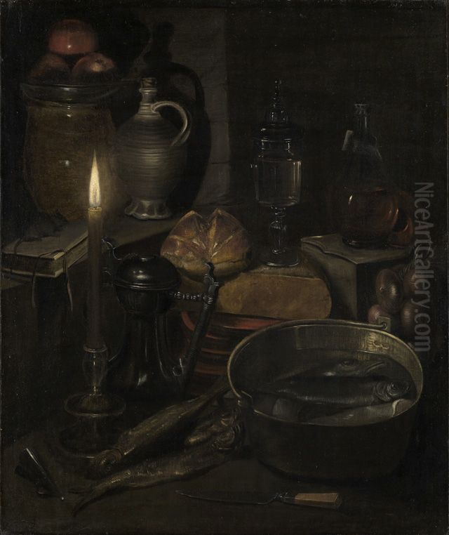 Vorratskammer bei Kerzenlicht Oil Painting by Georg Flegel