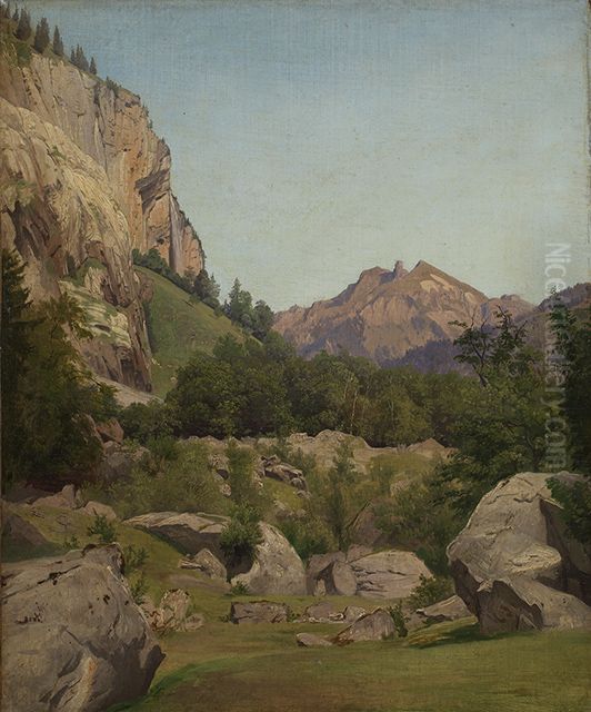 Schweizer Gebirgslandschaft Oil Painting by Johann Wilhelm Schirmer