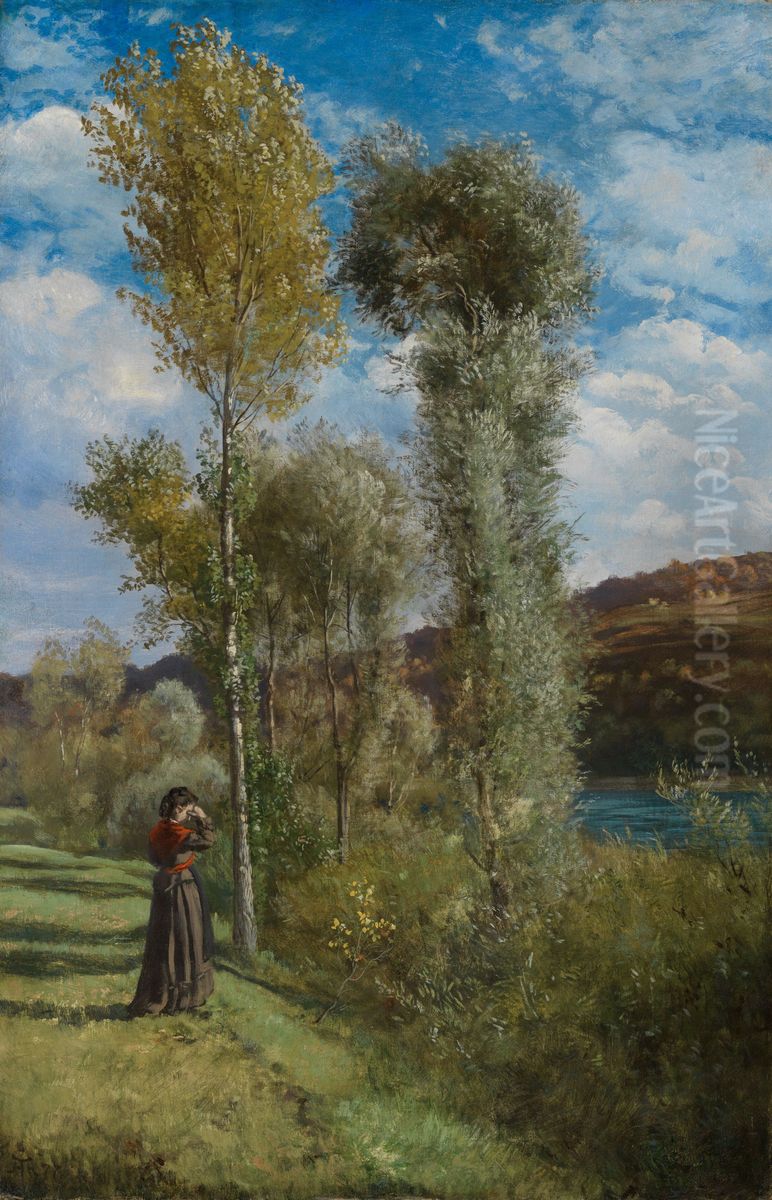 Herbsttag am Oberrhein Oil Painting by Hans Thoma