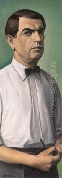 Selbstbildnis Oil Painting by Alexander Kanoldt