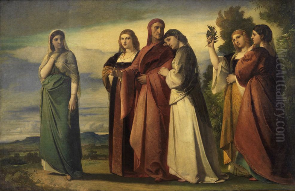 Dante und die edlen Frauen von Ravenna Oil Painting by Anselm Friedrich Feuerbach