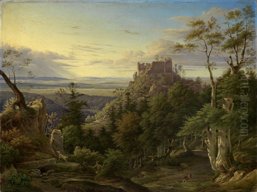 Blick auf die Burg Alt-Eberstein Oil Painting by Karl Ludwig Frommel