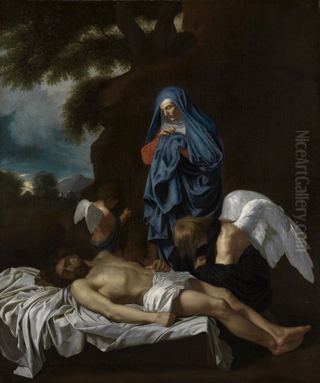 lamentation of Christ Oil Painting by Bertholet Flemalle