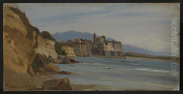 Italienisches Stadtchen am Meer Oil Painting by Edmund Friedrich Kanoldt