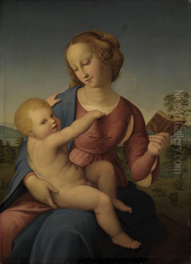 Kopie nach Raffaels Madonna aus dem Hause Colonna Oil Painting by Jakob Schlesinger