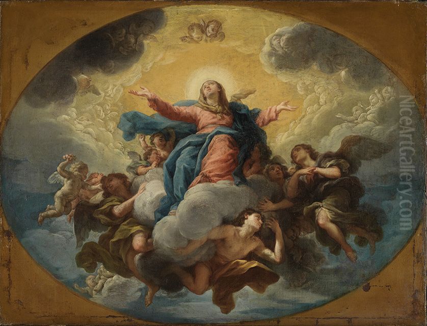 Himmelfahrt Maria Oil Painting by Girolamo Troppa