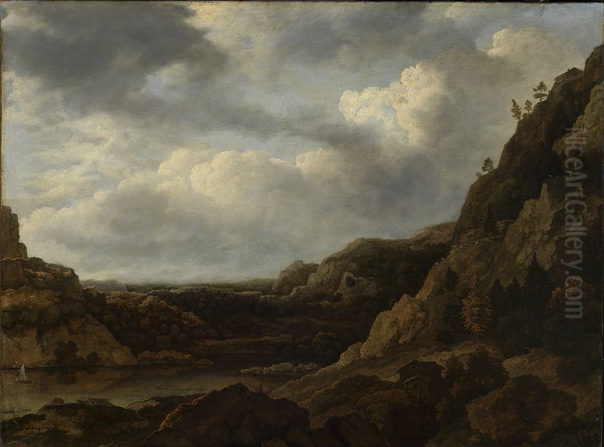 Landscape of Norwegian fjords Oil Painting by Allaert van Everdingen