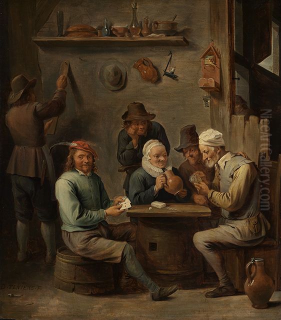 Kartenspieler im Wirtshaus Oil Painting by David Teniers the Younger
