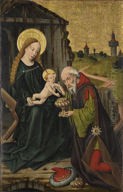 Anbetung der Konige, linke Halfte Oil Painting by Friedrich Herlin