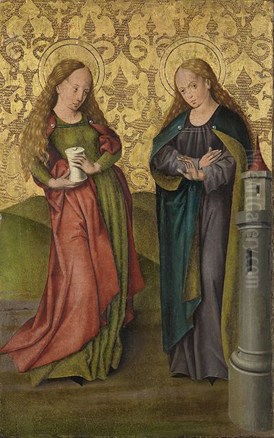 Die Heiligen Magdalena und Barbara Oil Painting by Friedrich Herlin
