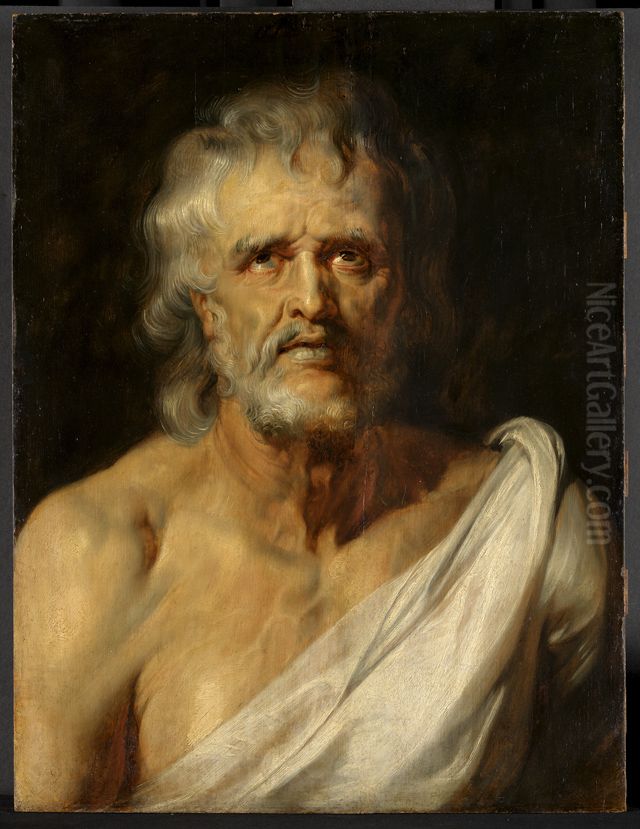 Brustbild des Philosophen Seneca Oil Painting by (studio of) Rubens, Peter Paul