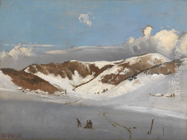 Das Herzogenhorn im Neuschnee Oil Painting by Eugen Bracht