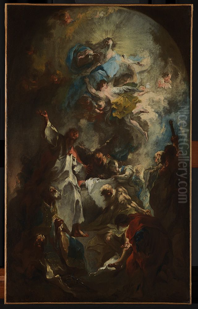 Die Himmelfahrt Mariens Oil Painting by Franz Anton Maulbertsch