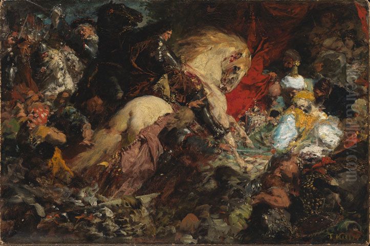 Olskizze zum Turkenlouis* Oil Painting by Ferdinand Keller