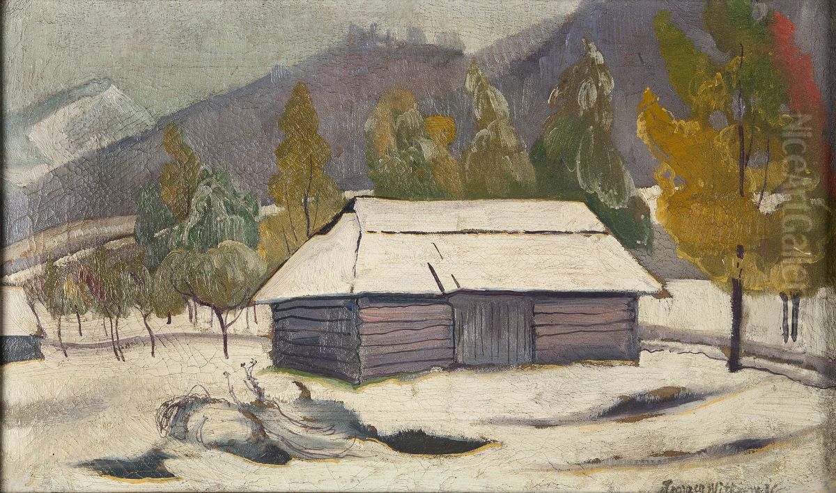 View on Kopieniec from Antalowka Oil Painting by Stanislaw Ignacy Witkiewicz (Witkacy)