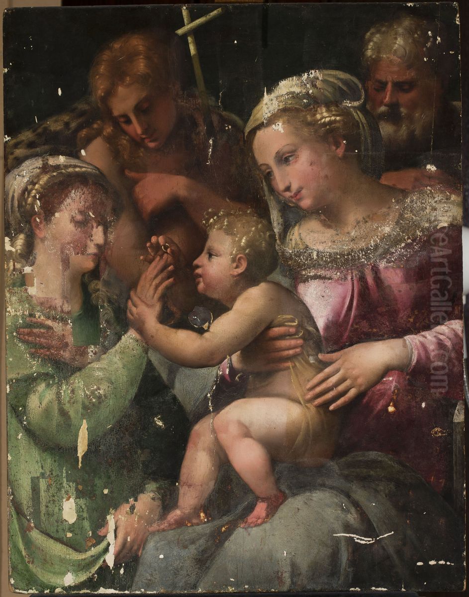 Mystical marriage of St. Catherine Oil Painting by Innocenzo di Pietro Francucci da Imola