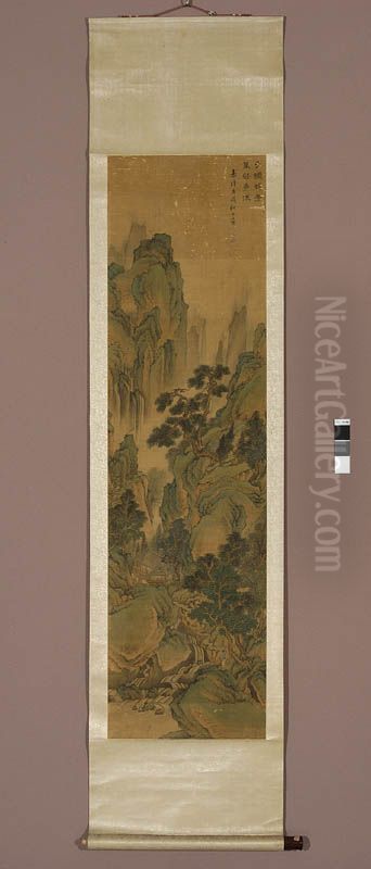 Samotne skaly, rwace potoki - pejzaz Oil Painting by Wen Zhengming