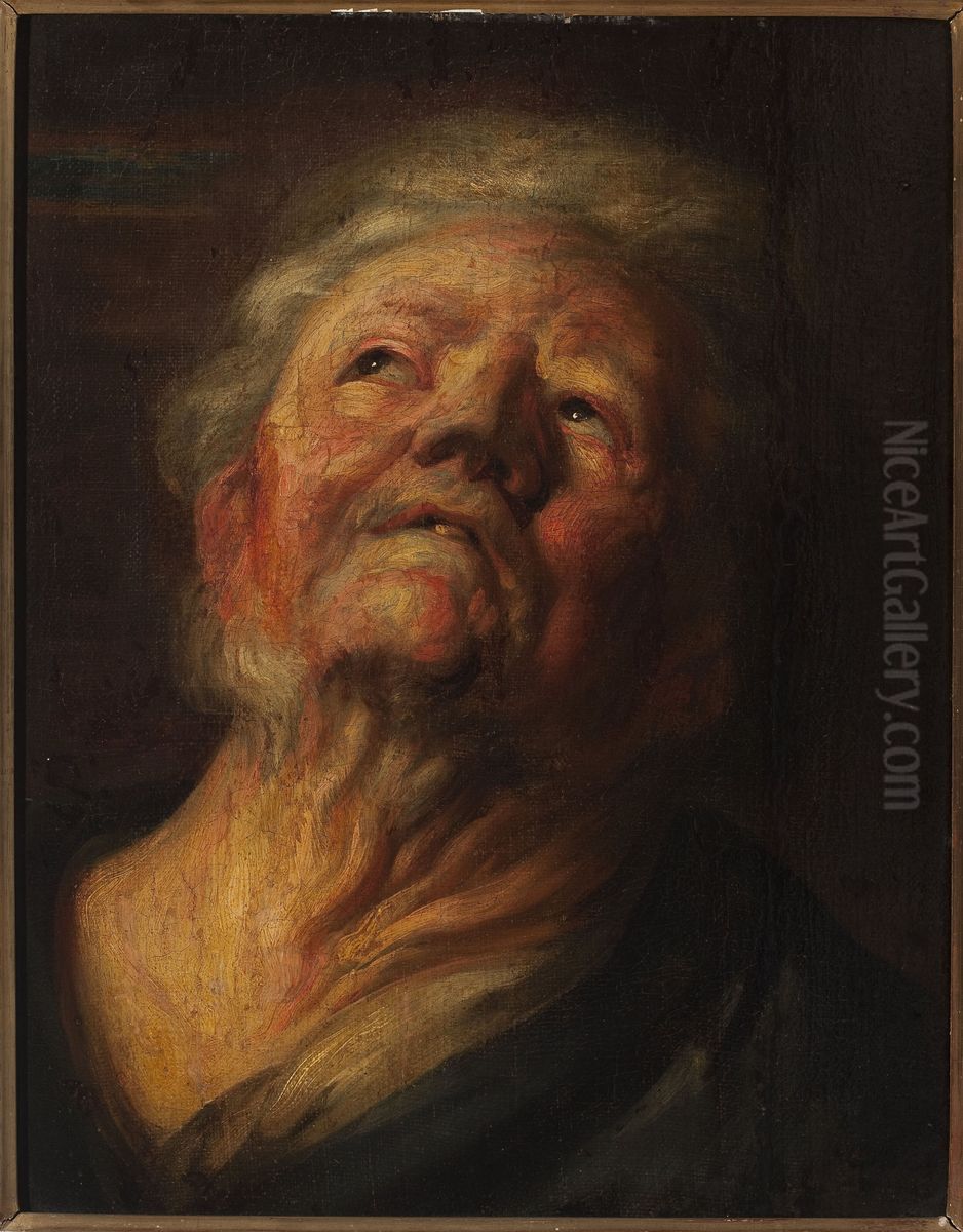 A Study of the Head of Abraham Grapheus Oil Painting by Jacob Jordaens