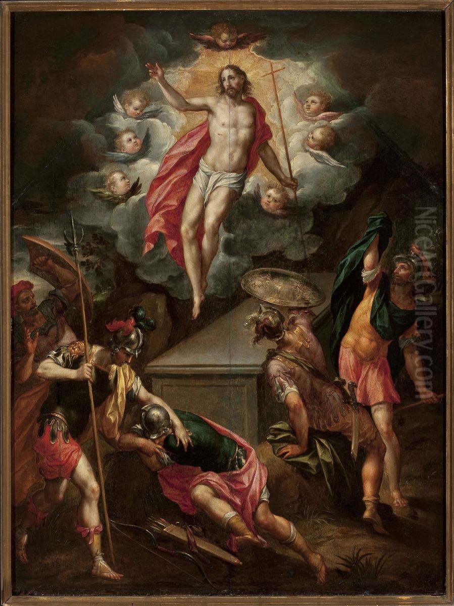 Resurrection of Christ Oil Painting by Hendrick De Clerck