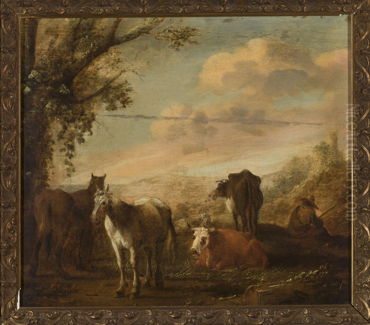 Cattle in the pasture Oil Painting by Aelbert Cuyp