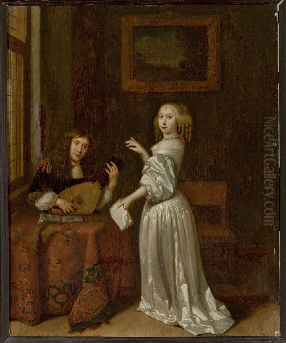 Singing lesson Oil Painting by Reinier De La Haye