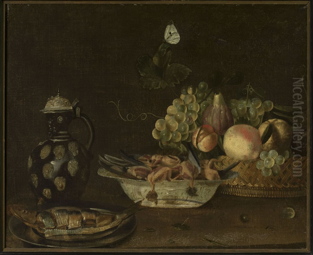 Still life with a herring Oil Painting by Alexander Adriaenssen