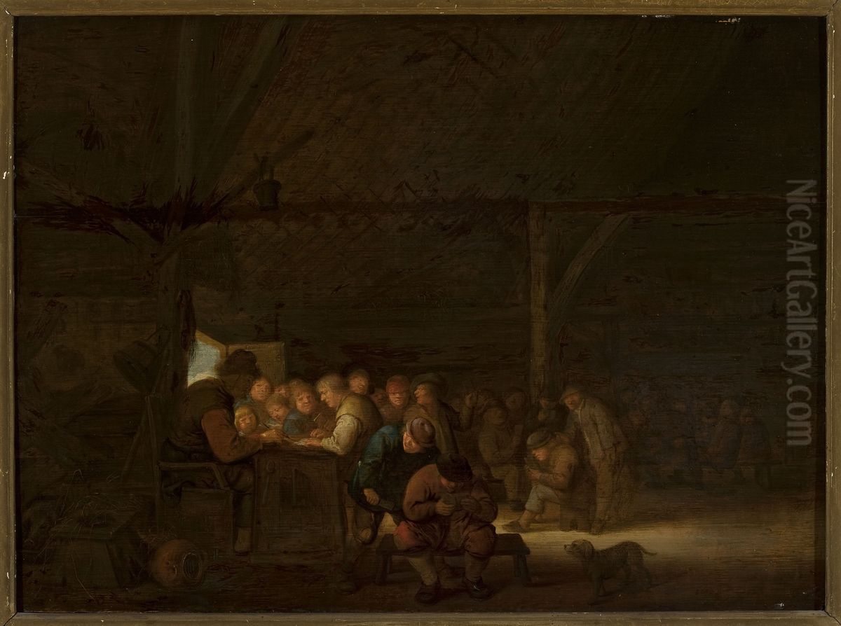 School Oil Painting by Jan Miense Molenaer