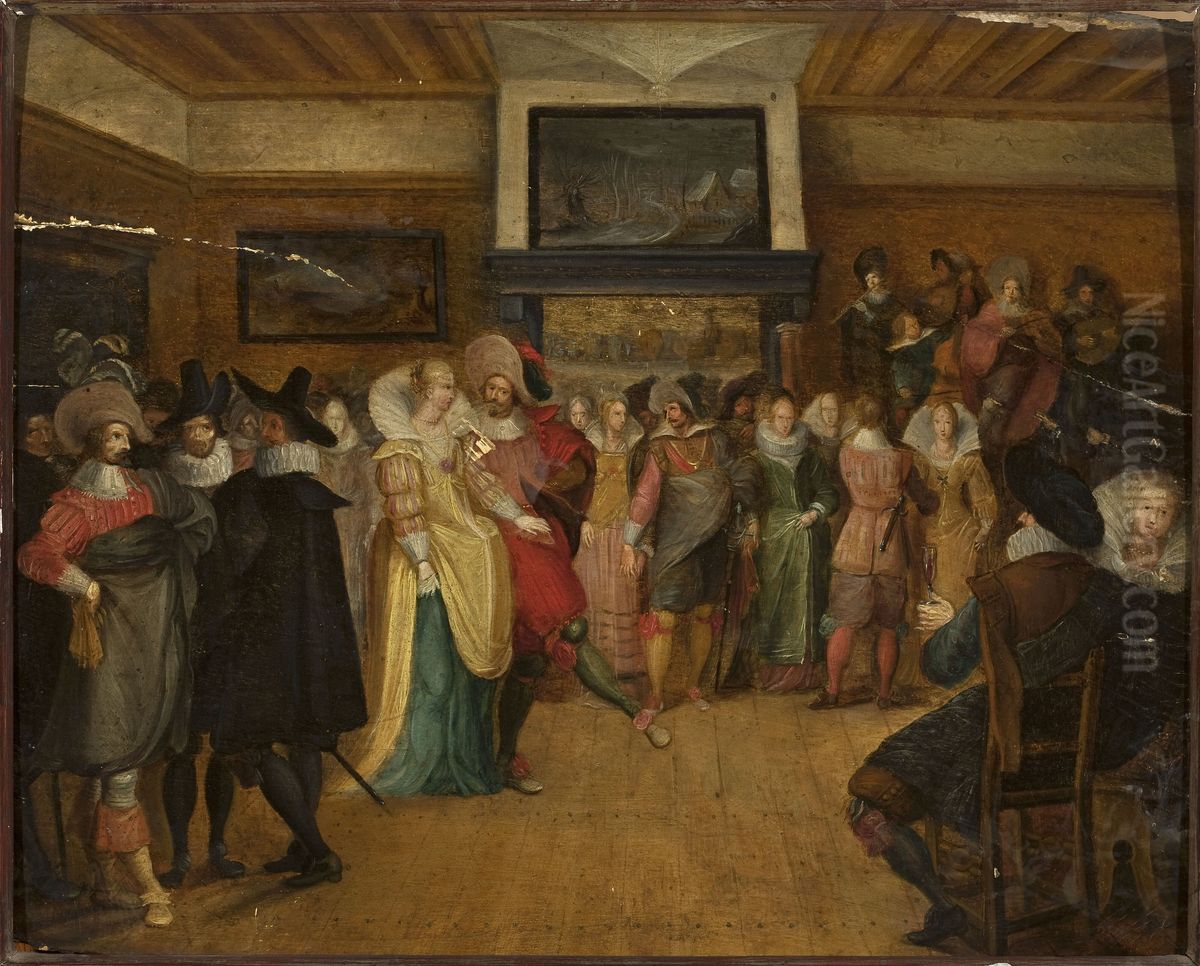 Ball scene Oil Painting by Hieronymous Francken I