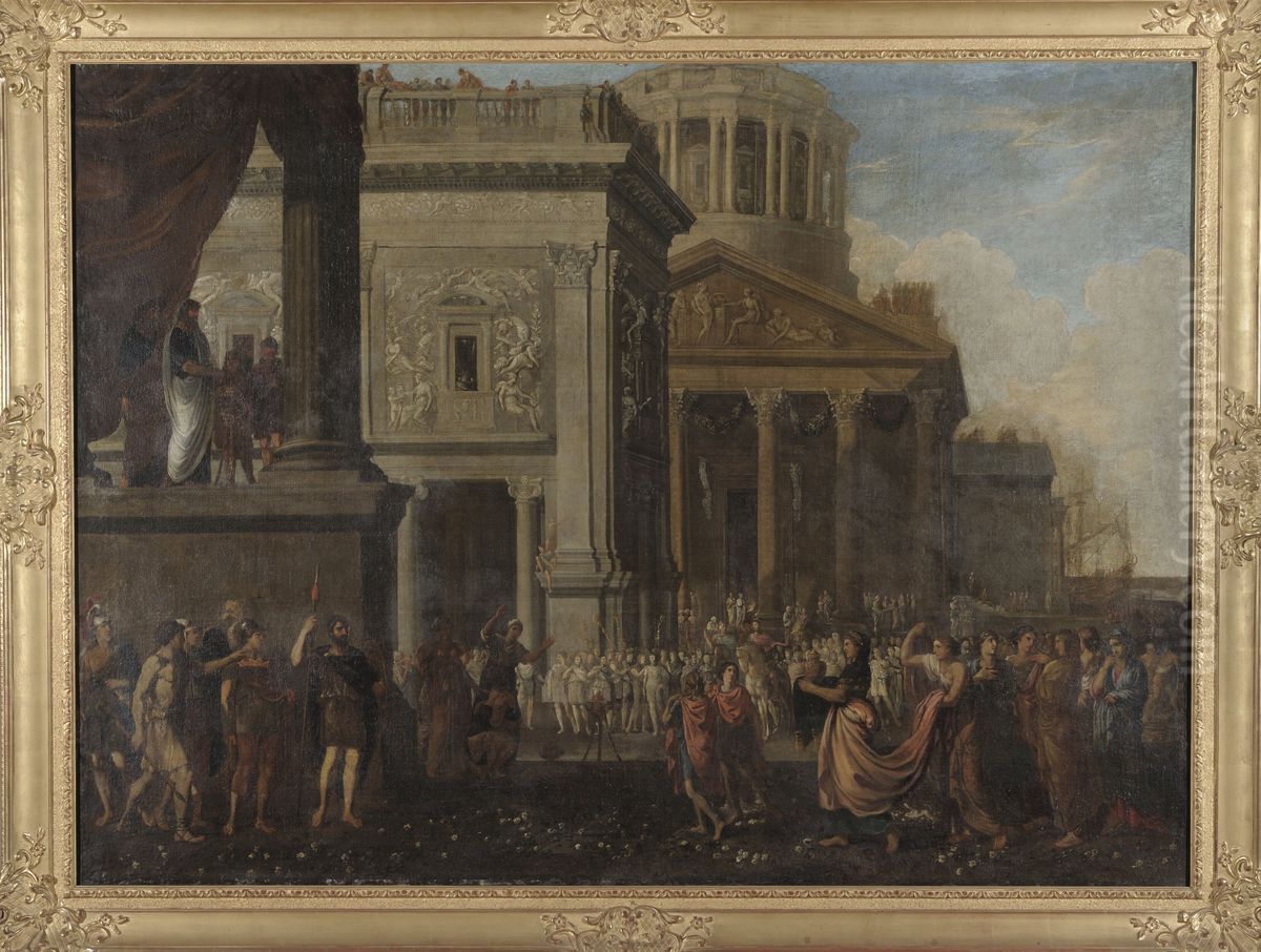 Agrippina with the ashes of Germanicus Oil Painting by Nicolas Poussin