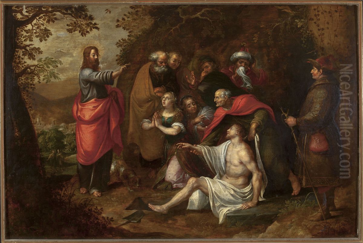 Raising o Lazarus Oil Painting by Maarten Pepyn