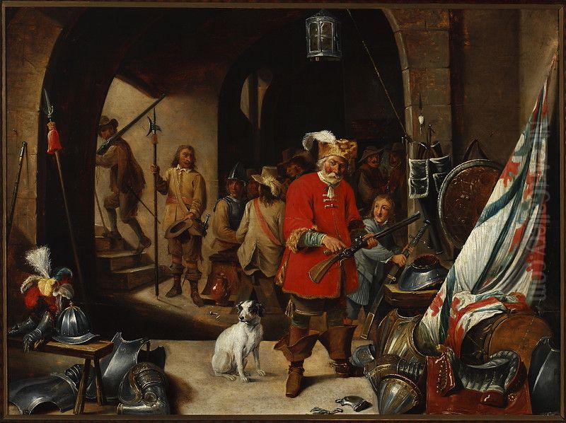 Guardhouse Oil Painting by Mattheus van Helmont