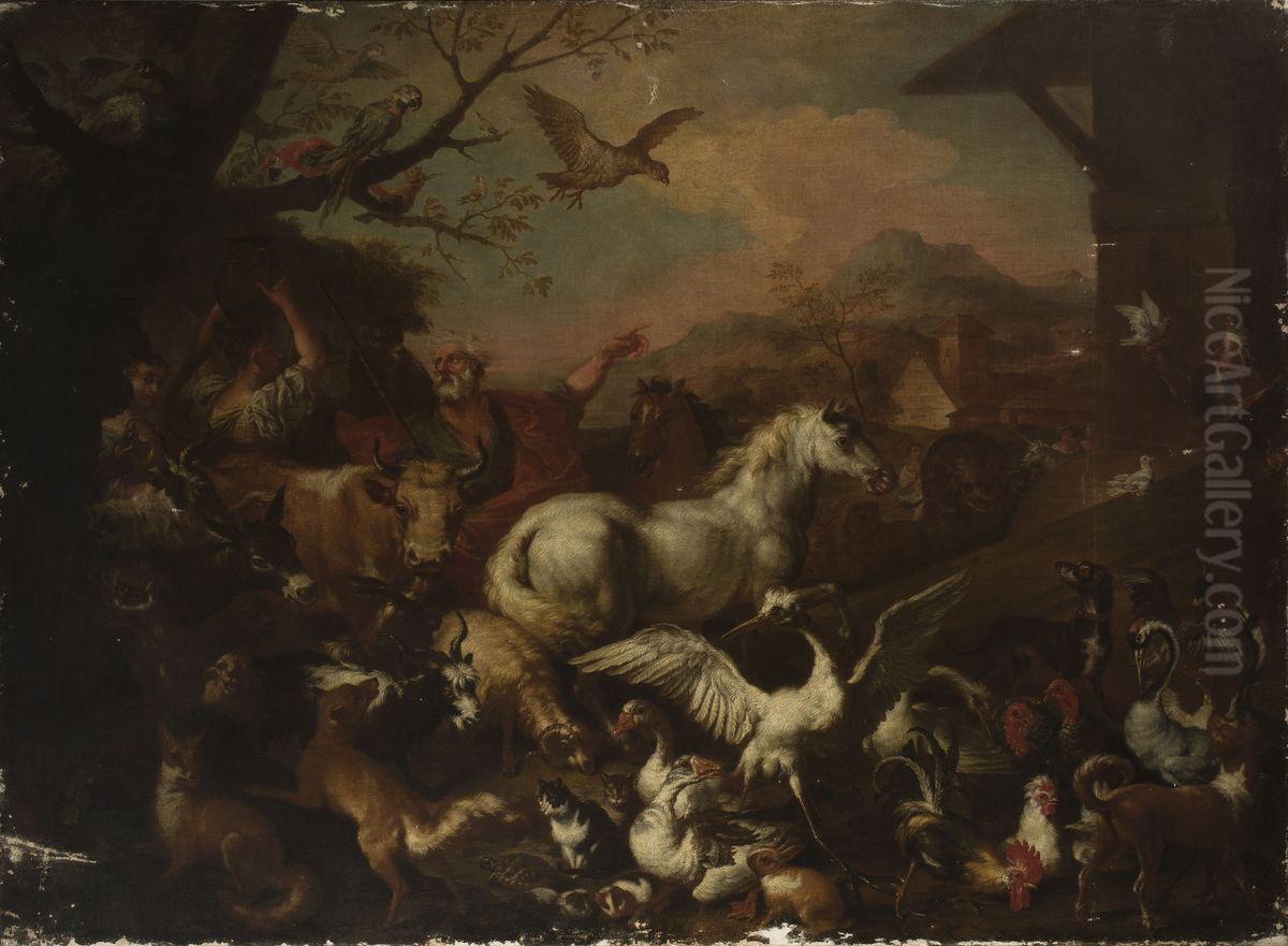 In front of Noah's Ark Oil Painting by Sinibaldo Scorza