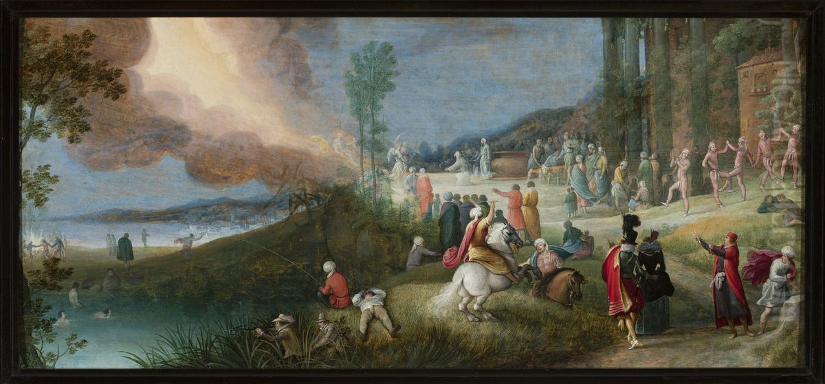 Offering scene Oil Painting by Adriaen Van Stalbemt