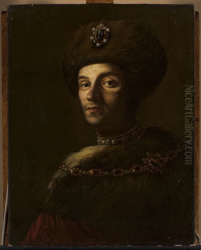 Portrait of a man in a turban Oil Painting by Arent de Gelder