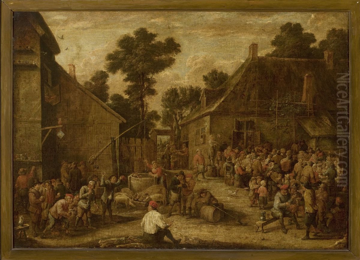 Merry-making in the countryside Oil Painting by David Teniers the Younger