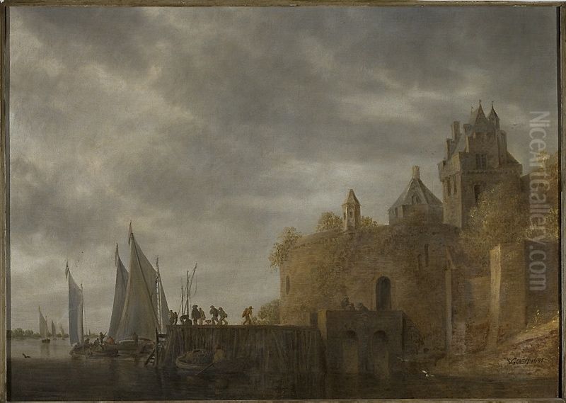 Port Oil Painting by Jan van Goyen