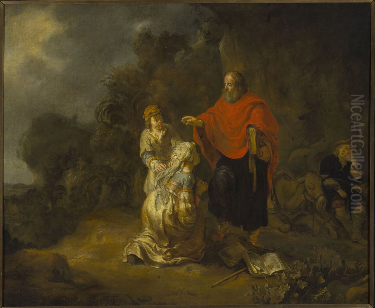 Prophet Elisha and the Shunammite woman on Mt. Carmel Oil Painting by Gerbrand Van Den Eeckhout
