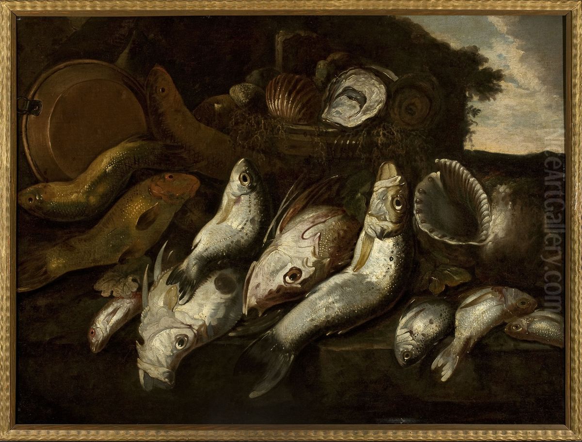 Fish Oil Painting by Abraham Van Beijeren