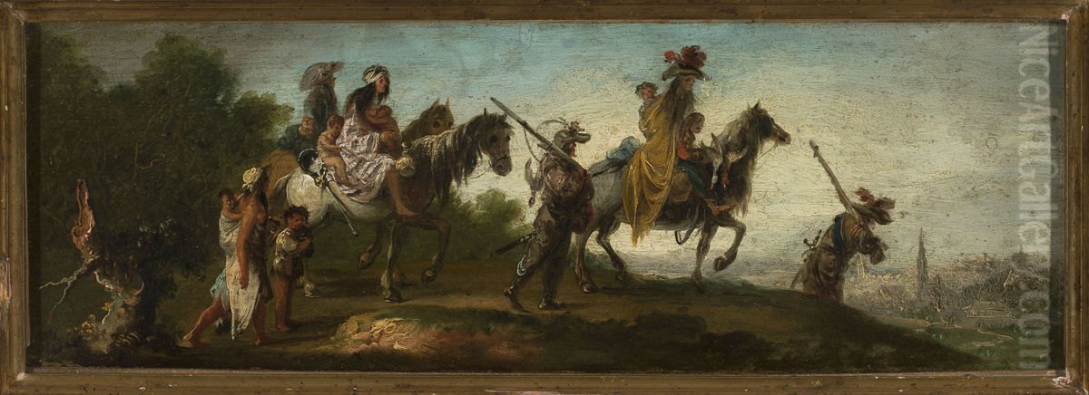Gipsies on the road Oil Painting by Jacques Callot